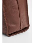 Maxi Agathe Tragetasche aus Leder in Schokoladenbraun - 38,5 x 37 x 10 cm