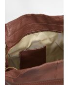 Maxi Agathe Tragetasche aus Leder in Schokoladenbraun - 38,5 x 37 x 10 cm