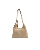 Sac porte épaule en cuir Sierra beige - 37x22x14 cm