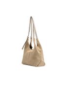 Sac porte épaule en cuir Sierra beige - 37x22x14 cm