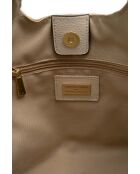 Sac porte épaule en cuir Sierra beige - 37x22x14 cm