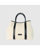 Diana Tragetasche aus Canvas-Leder in Marineblau - 45x38,5 x16 cm
