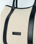 Diana Tragetasche aus Canvas-Leder in Marineblau - 45x38,5 x16 cm