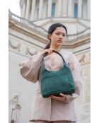 Sac porte épaule en cuir Calma vert - 26x31x5 cm