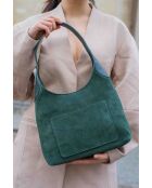 Sac porte épaule en cuir Calma vert - 26x31x5 cm