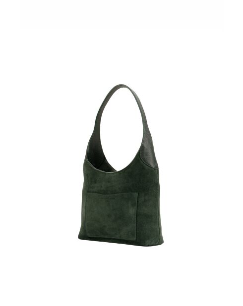 Sac porte épaule en cuir Calma vert - 26x31x5 cm