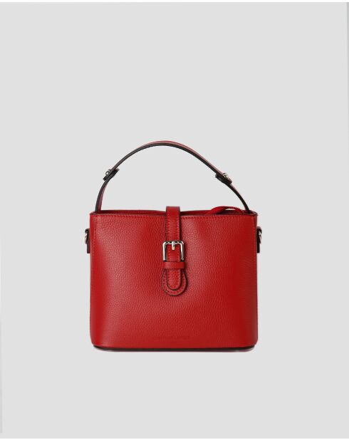 Sac à main en cuir Erya rouge - 27x19x13,5 cm