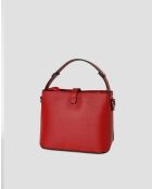 Sac à main en cuir Erya rouge - 27x19x13,5 cm