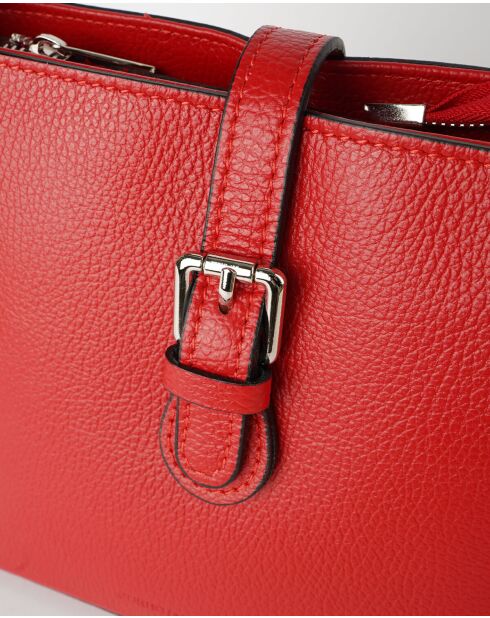 Sac à main en cuir Erya rouge - 27x19x13,5 cm