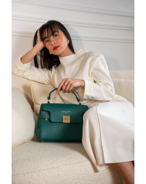 Sac à main en cuir Swang vert - 28x20x11 cm