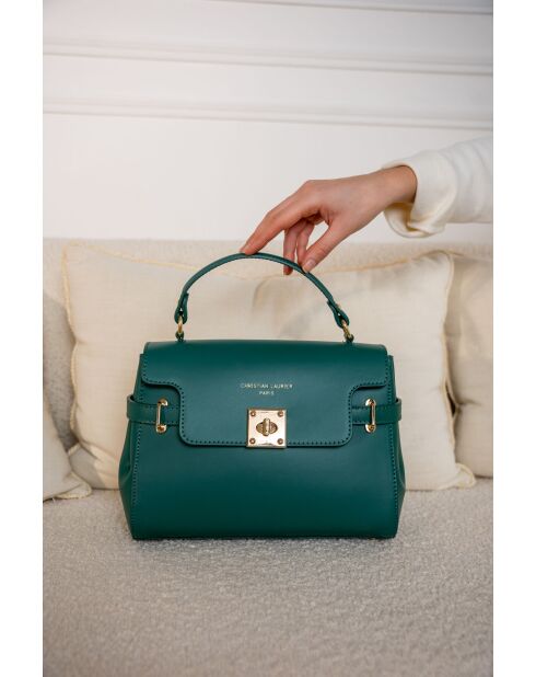 Sac à main en cuir Swang vert - 28x20x11 cm