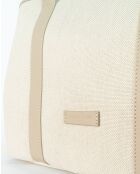Diana Tragetasche aus Canvas-Leder helltaupe - 45x38,5 x16 cm