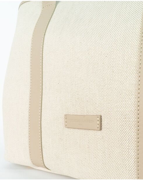 Diana Tragetasche aus Canvas-Leder helltaupe - 45x38,5 x16 cm