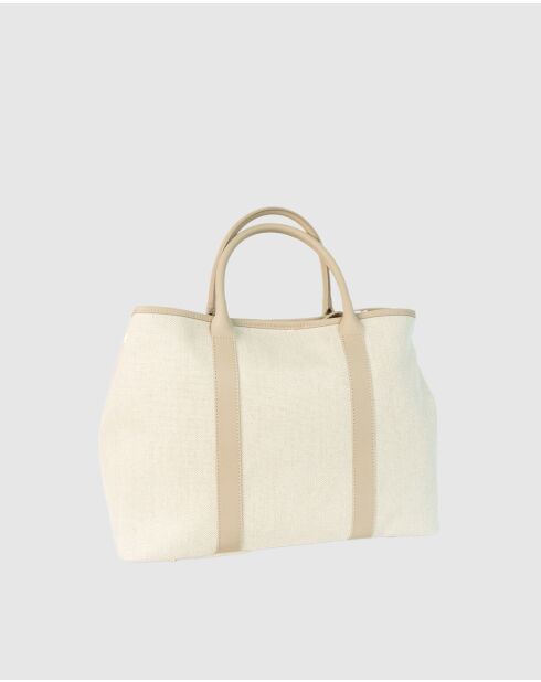 Diana Tragetasche aus Canvas-Leder helltaupe - 45x38,5 x16 cm