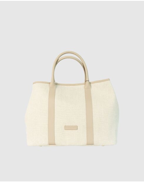 Diana Tragetasche aus Canvas-Leder helltaupe - 45x38,5 x16 cm