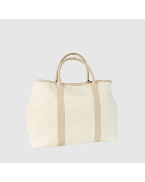 Diana Tragetasche aus Canvas-Leder helltaupe - 45x38,5 x16 cm