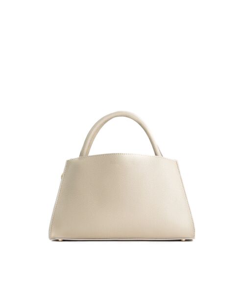 Sac à main en cuir Horizon blanc cassé - 26x21x10 cm