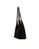 Sierra zwarte leren schoudertas - 37x22x14 cm