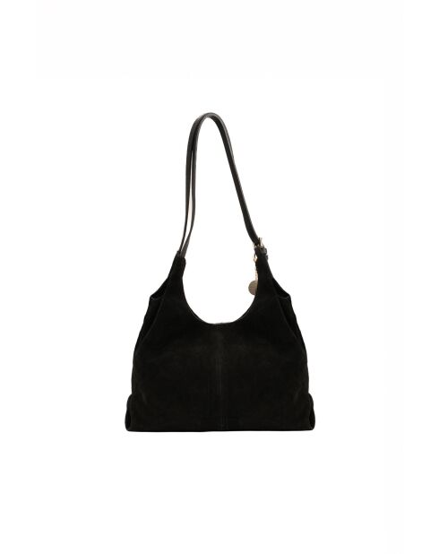 Sierra zwarte leren schoudertas - 37x22x14 cm