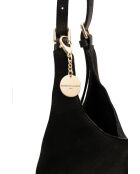 Sierra zwarte leren schoudertas - 37x22x14 cm