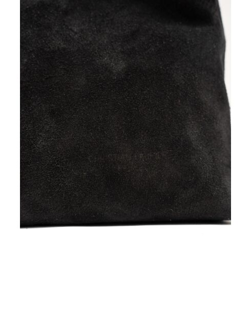 Sierra zwarte leren schoudertas - 37x22x14 cm