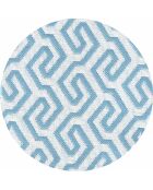 Lit bain de soleil 1 place en mousse - Blanc avec motifs bleus - 80x180x26cm