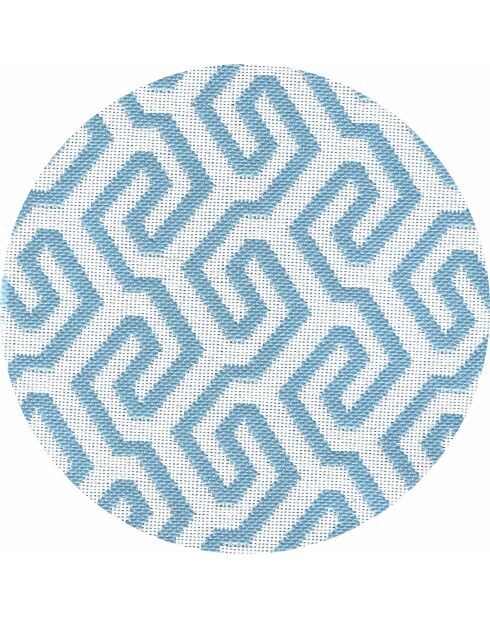 Lit bain de soleil 1 place en mousse - Blanc avec motifs bleus - 80x180x26cm