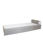 Matelas réversible double ou simple - Recto tissu rayé Bayadère & verso blanc - 200x75x13 cm + têtière diam 20cm