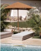 Matelas réversible double ou simple - Recto tissu rayé Bayadère & verso blanc - 200x75x13 cm + têtière diam 20cm