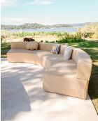 Canapé banquette demi-lune - Beige raphia
 - 200x100x40 cm