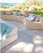 Canapé banquette demi-lune - Beige raphia
 - 200x100x40 cm