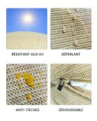 Zwevende loungehond - Raffia beige - 115x80x40 cm