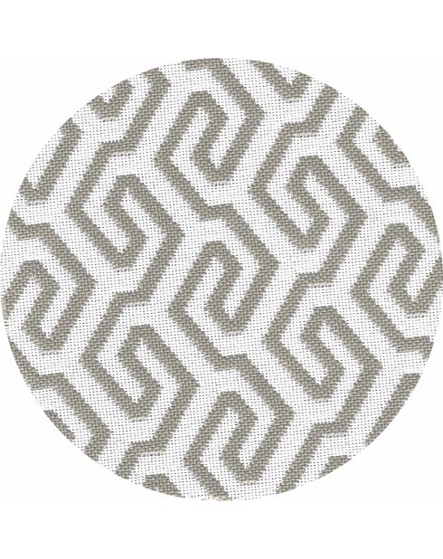 Lit bain de soleil 1 place en mousse - Blanc avec motifs beiges - 80x180x26cm