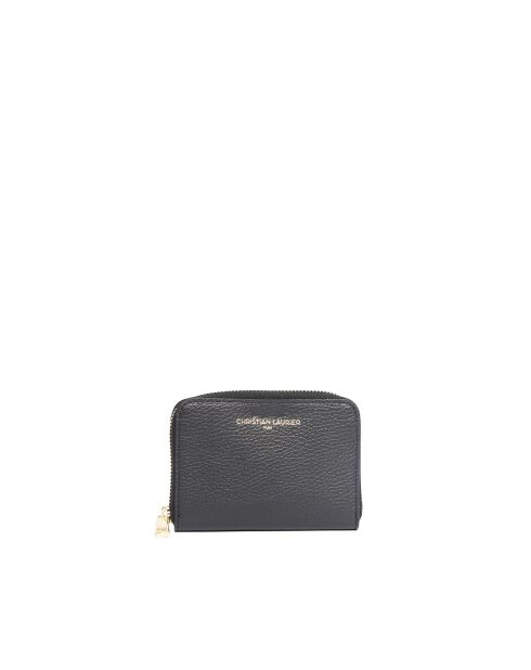 Portefeuille en cuir Jaida noir - 13x9,5cm