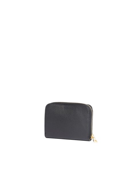 Portefeuille en cuir Jaida noir - 13x9,5cm