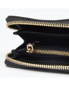 Portefeuille en cuir Jaida noir - 13x9,5cm