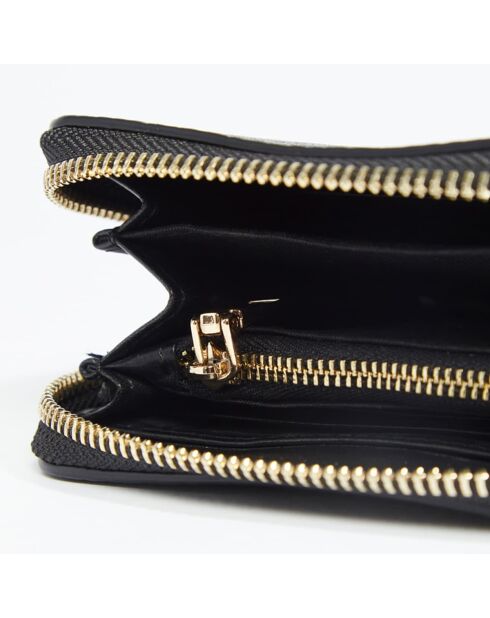 Portefeuille en cuir Jaida noir - 13x9,5cm