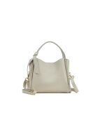 Sac à bandoulière en cuir Justina blanc casse - 21x19x13cm