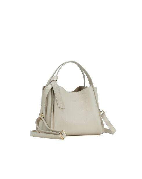 Sac à bandoulière en cuir Justina blanc casse - 21x19x13cm