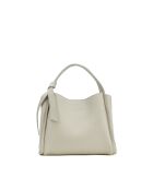 Sac à bandoulière en cuir Justina blanc casse - 21x19x13cm
