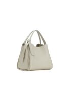 Sac à bandoulière en cuir Justina blanc casse - 21x19x13cm