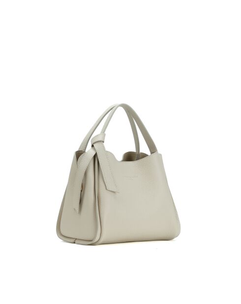 Sac à bandoulière en cuir Justina blanc casse - 21x19x13cm