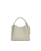 Sac à bandoulière en cuir Justina blanc casse - 21x19x13cm