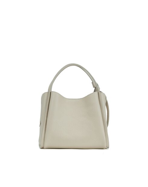 Sac à bandoulière en cuir Justina blanc casse - 21x19x13cm