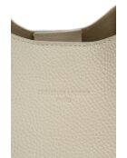Sac à bandoulière en cuir Justina blanc casse - 21x19x13cm