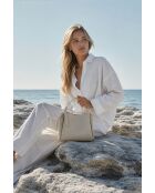 Sac à bandoulière en cuir Justina blanc casse - 21x19x13cm