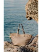 Sac porte épaule en cuir Nyla taupe - 55x30x17cm