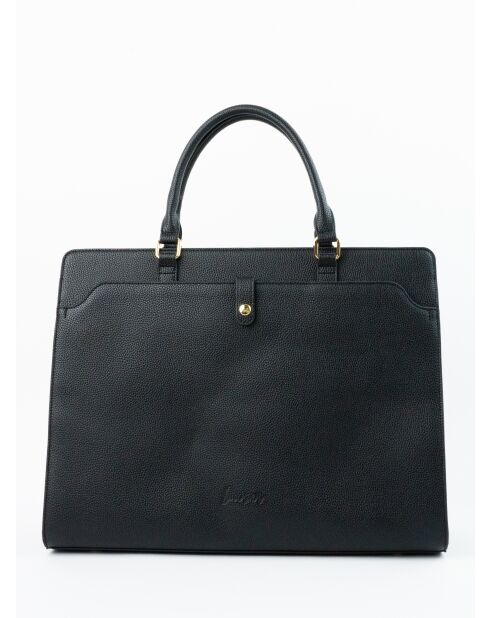 Sac à main en cuir Nya noir - 42x32x14cm