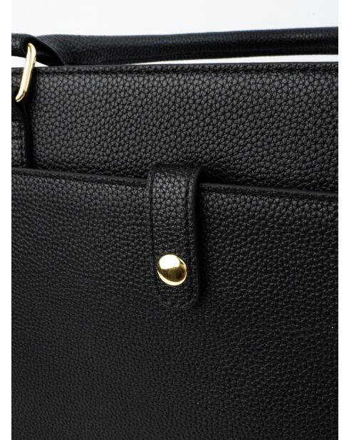 Sac à main en cuir Nya noir - 42x32x14cm