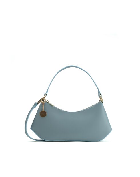 Sac porte épaule en cuir Rory bleu ciel - 28x13,5x6cm